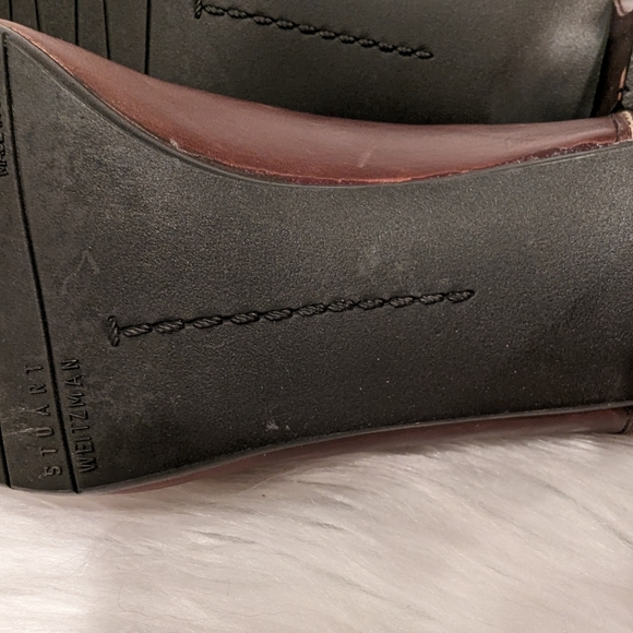 Vintage Stuart Weitzman Brown Loafer Pumps w/ Square Toe & Bow - Size 7M - Picture 10 of 13